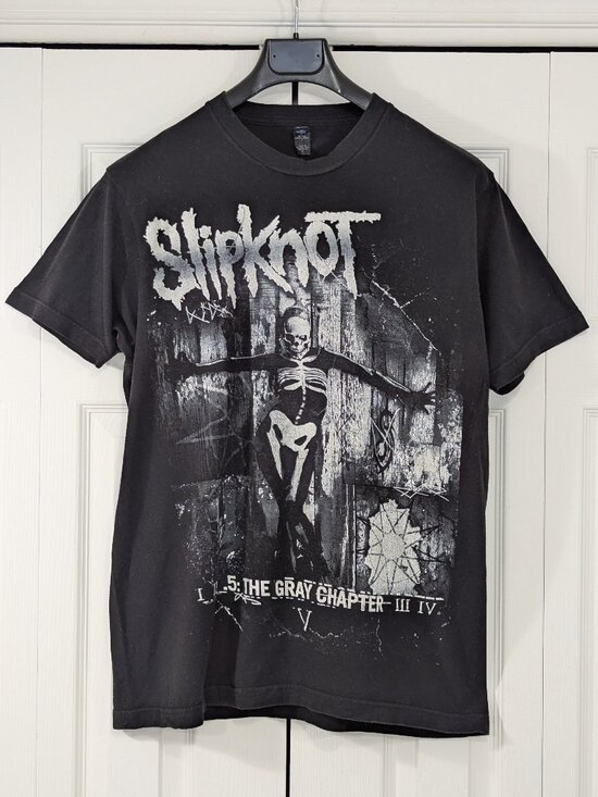Tultex Other - Slipknot Black and White Graphic T-Shirt 5: The Gray Chapter Album